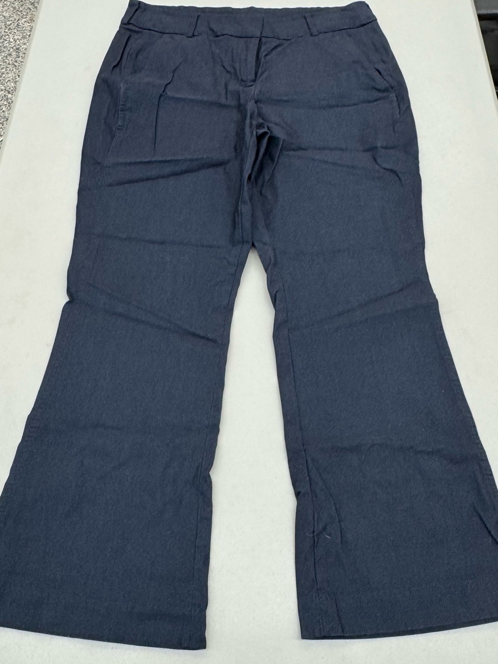 Lane Bryant Navy Flare Wide Leg Trousers pants size 14 short petite